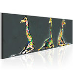 Paris Prix Tableau Imprimé  Colourful Giraffes. Coloris disponibles : Multicolore