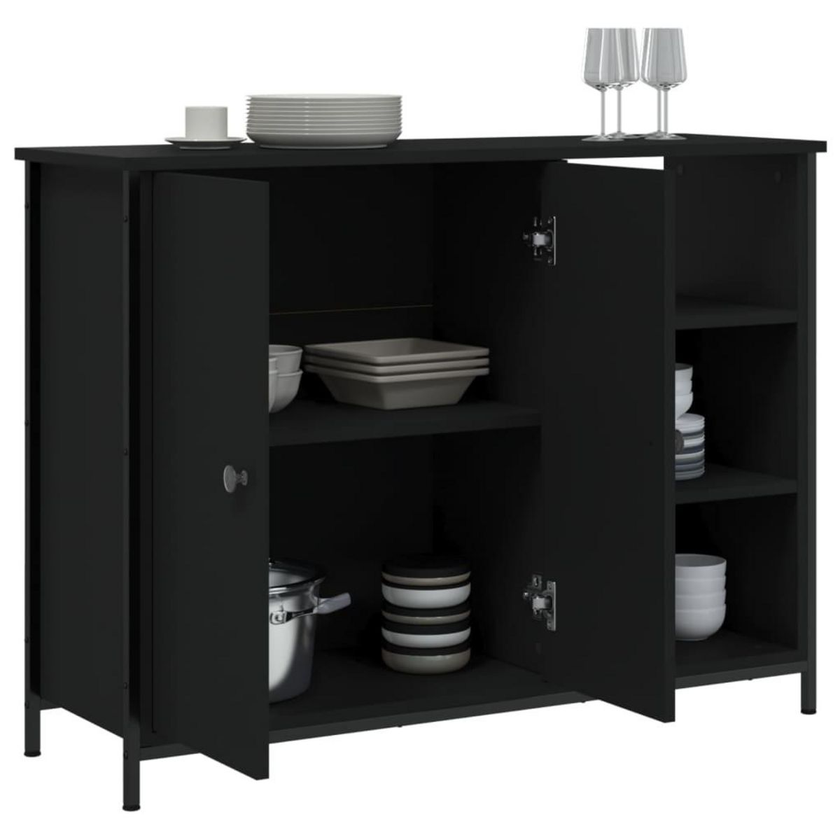 VIDAXL Buffet noir 100x33x75 cm bois d'ingenierie
