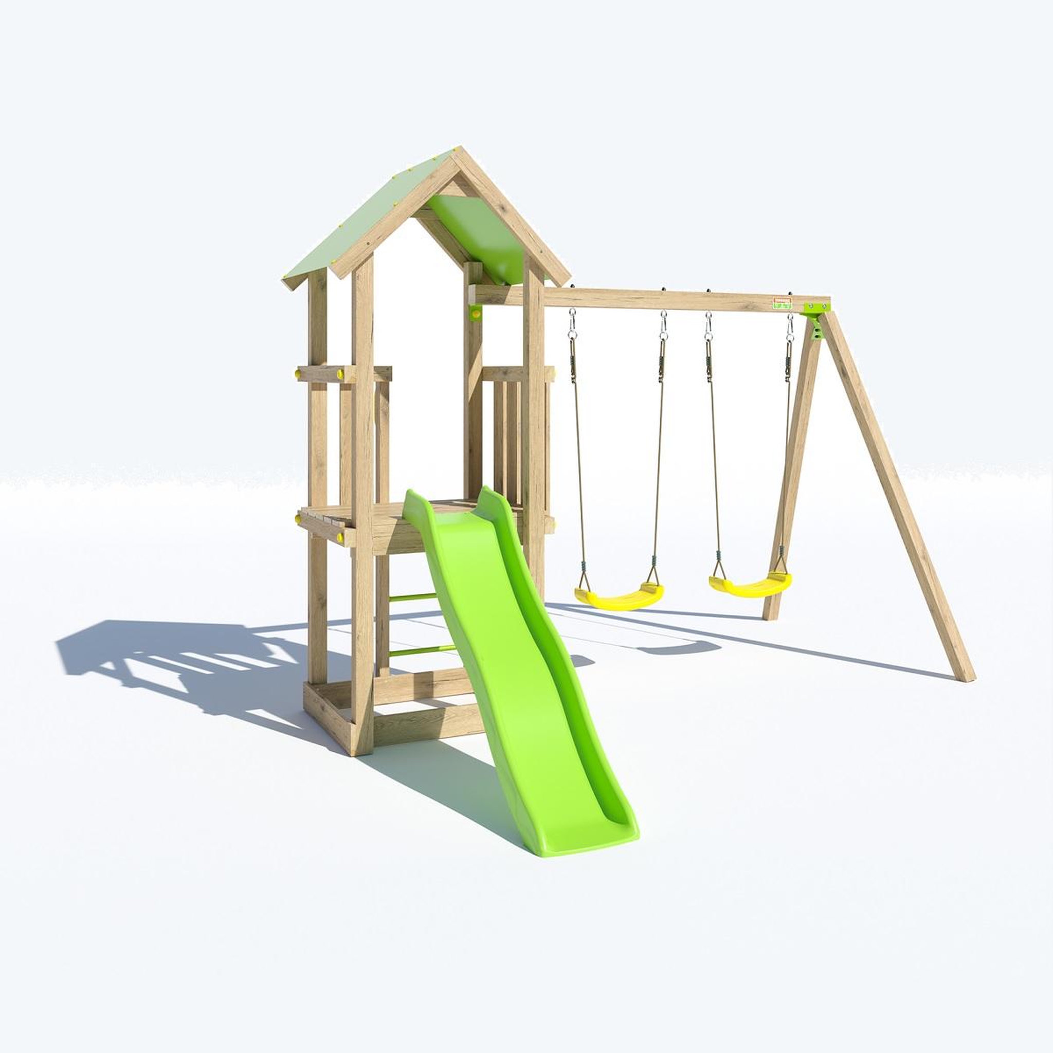 Voir la diapositive 4 : trigano Aire de jeux avec toboggan - Bois - H1,90m - EASY XPERIENCE