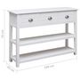 Voir la diapositive 6 : VIDAXL Buffet Blanc 108x30x76 cm Bois de Paulownia massif