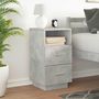 Voir la diapositive 3 : VIDAXL Table de chevet avec 2 tiroirs gris beton 36x36x68 cm