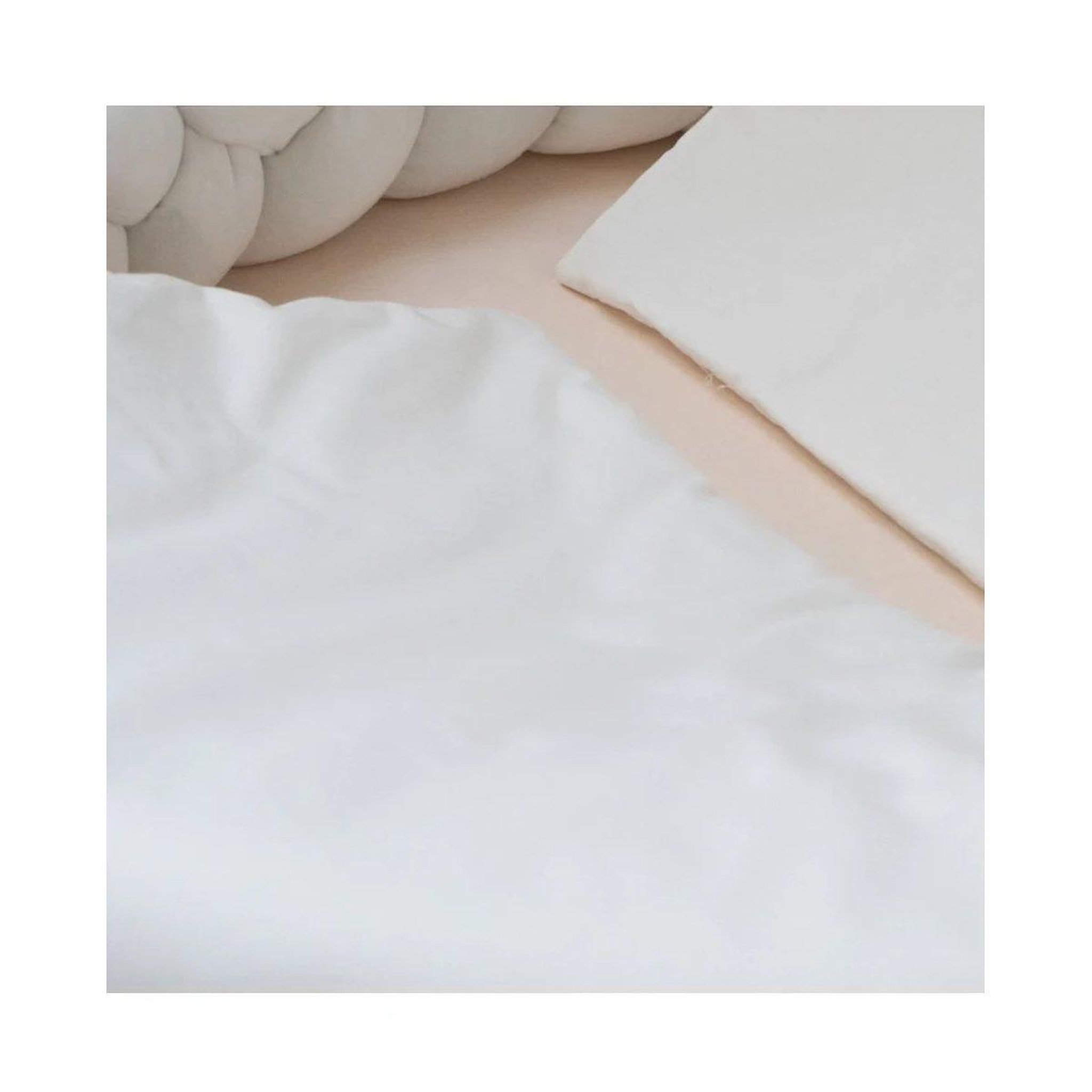 Voir la diapositive 3 : WALDIN Parure de lit bébé couette et oreiller 120 × 90 cm - taille L - écru uni