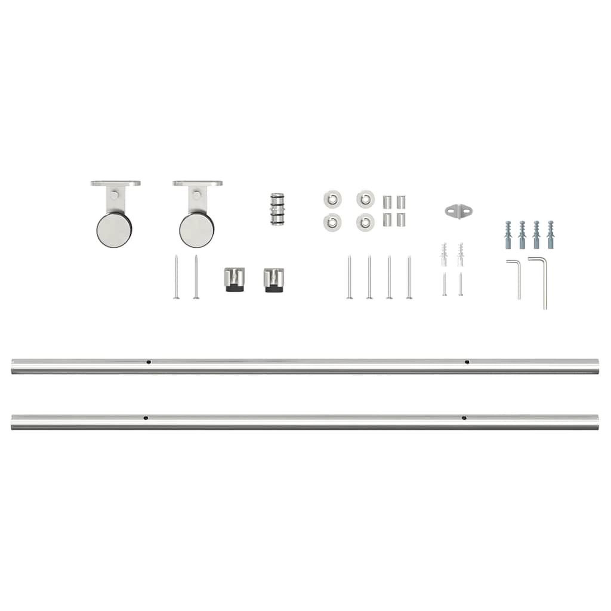 Voir la diapositive 4 : VIDAXL Kit fixation porte coulissante 183 cm Acier inoxydable Argente