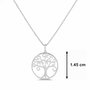 Voir la diapositive 3 : L'ATELIER D'AZUR Pendentif Or Blanc Arbre de Vie - Chaine Argentée Offerte - Femme