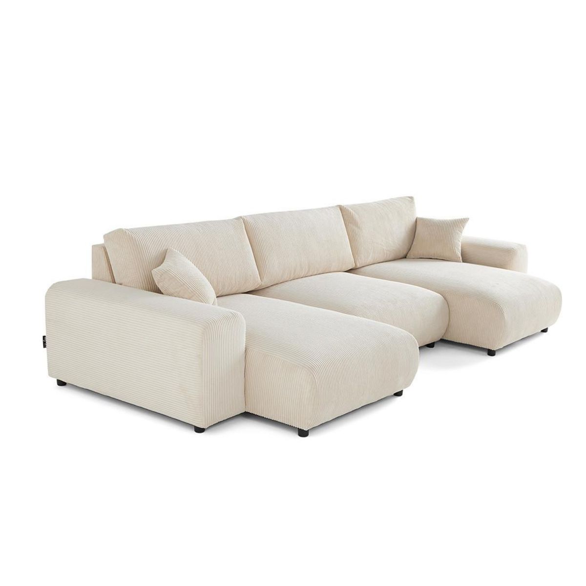 LISA DESIGN Garance - canapé panoramique en u - 7 places - en velours côtelé