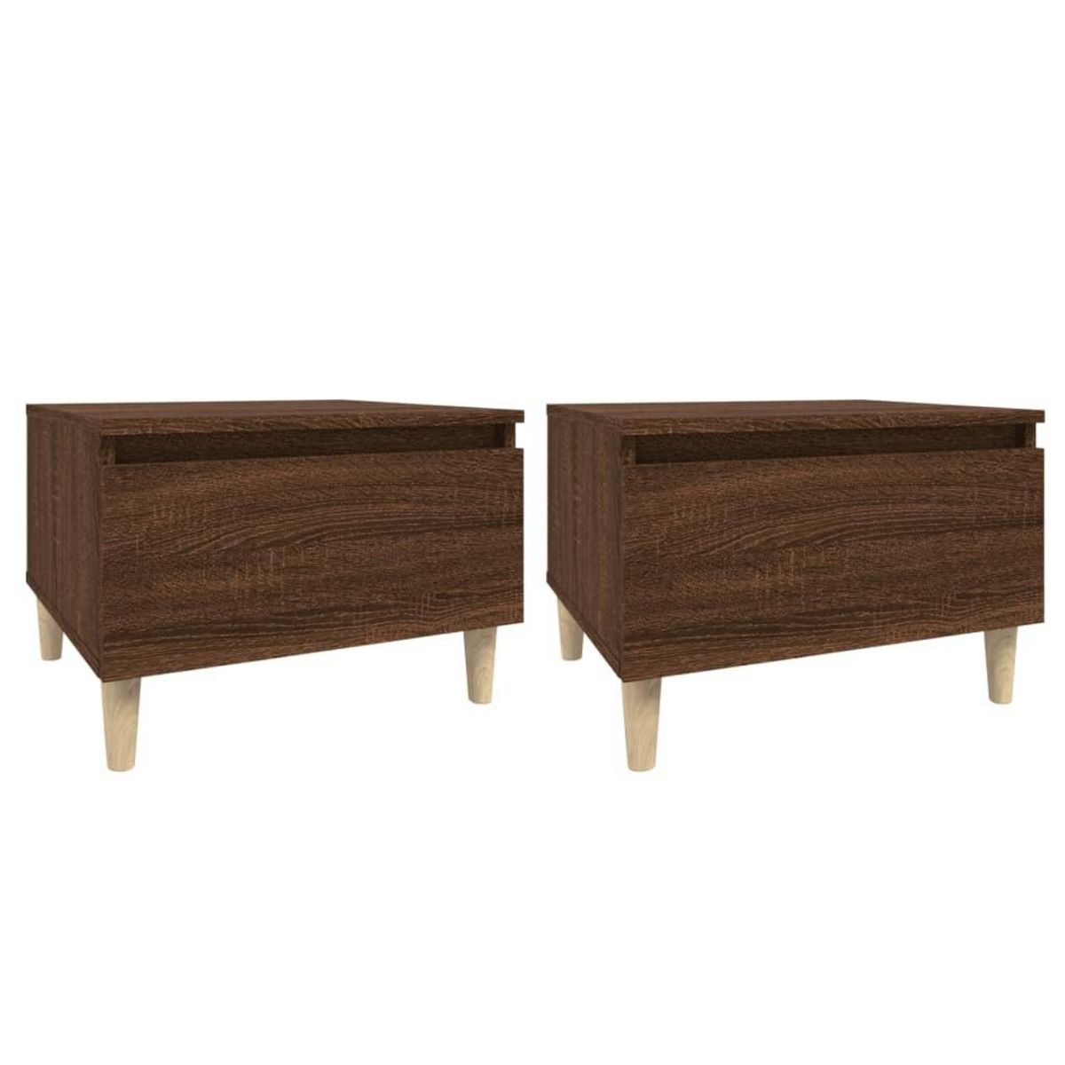 VIDAXL Tables d'appoint 2 pcs Chene marron 50x46x35 cm Bois ingenierie