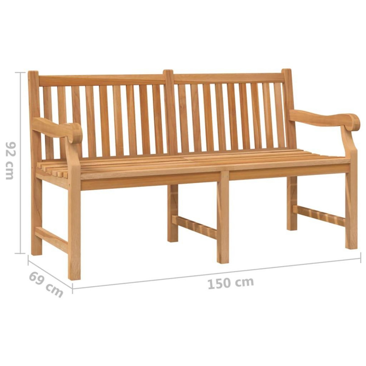 VIDAXL Banc de jardin 150 cm bois de teck massif