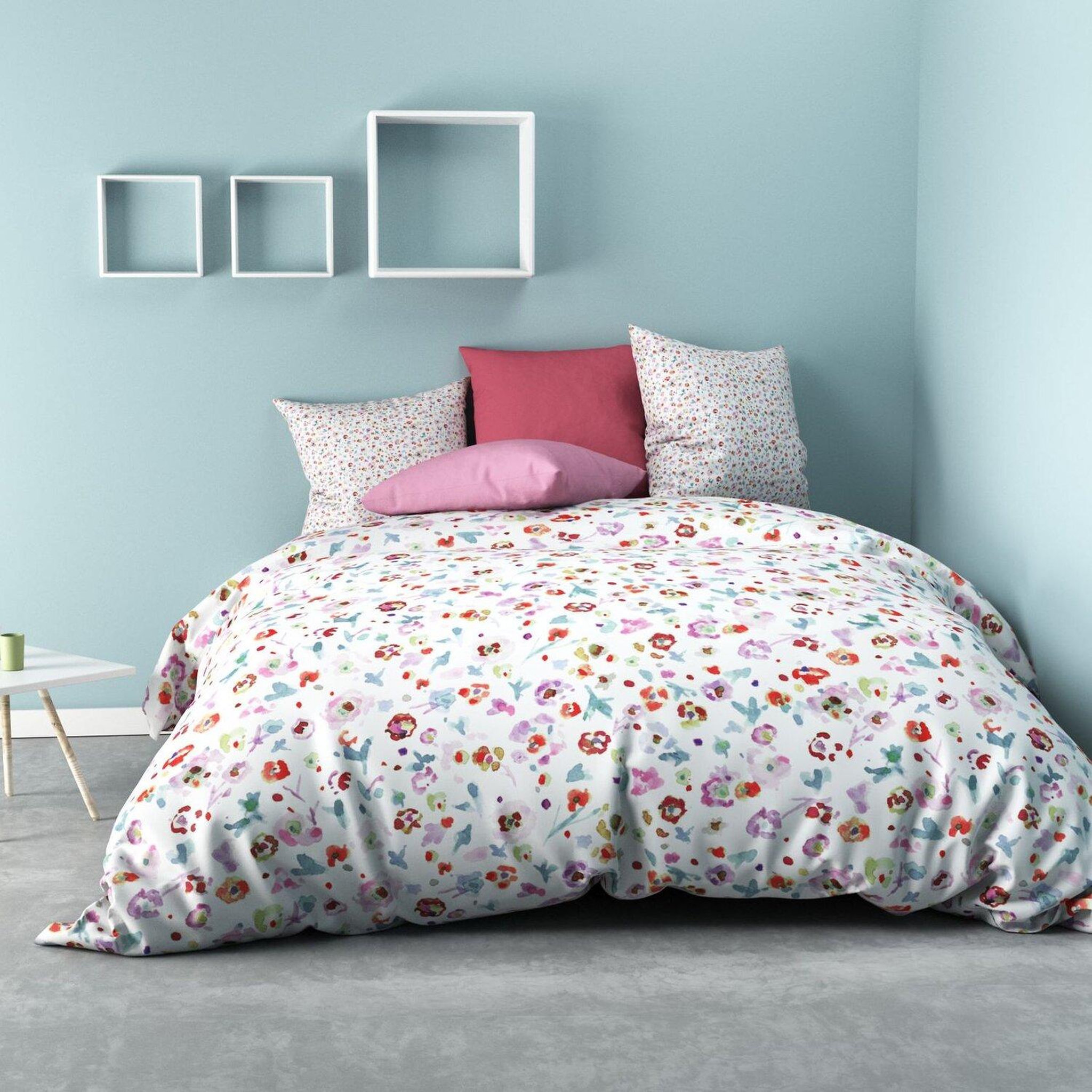 Les Ateliers du Linge Parure housse de couette 100% microfibre liberty. Coloris disponibles : Rose