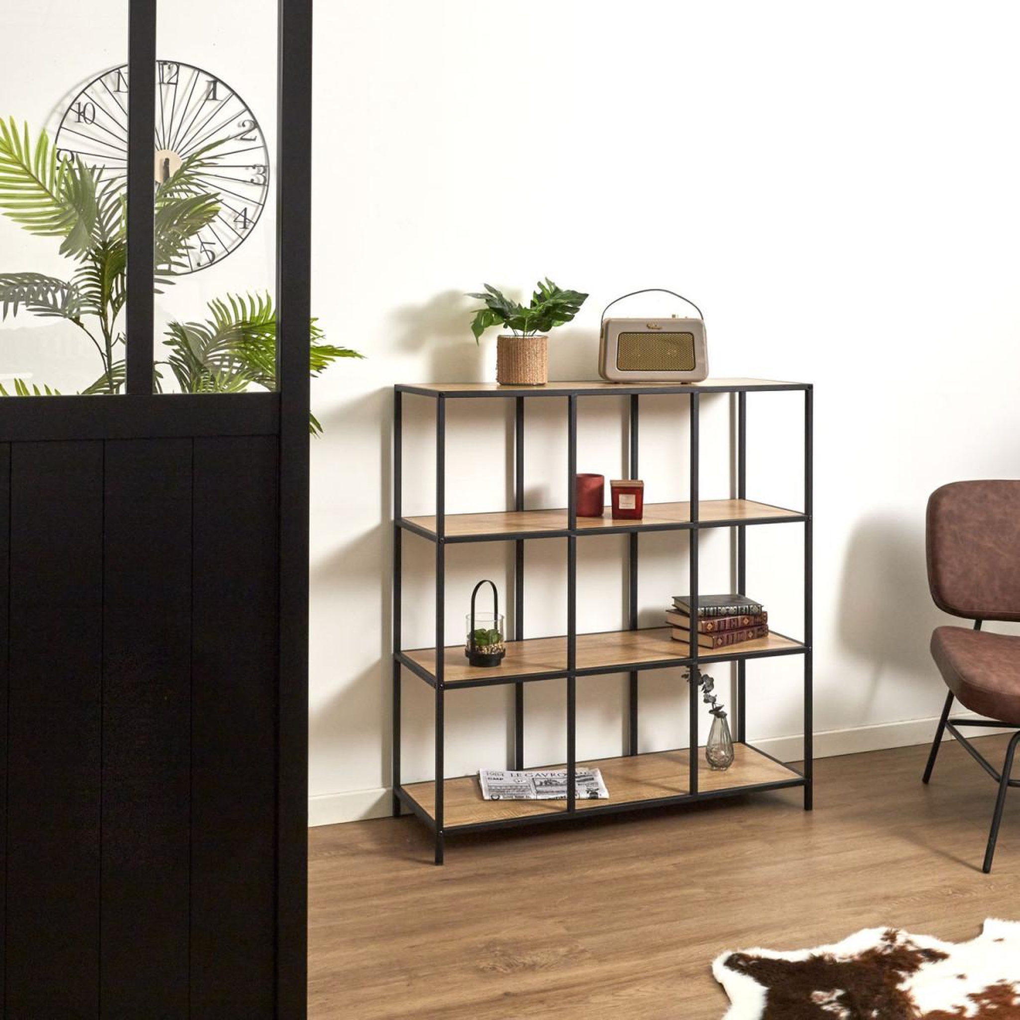 Voir la diapositive 5 : The Home Deco Factory Étagère modulable 9 cases  loka  105cm naturel