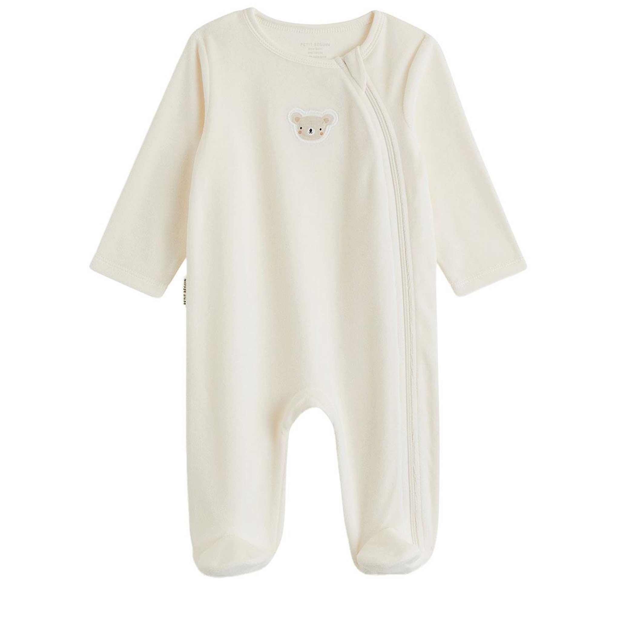 Voir la diapositive 5 : PETIT BEGUIN Lot de 2 pyjamas bébé en velours ouverture zippée