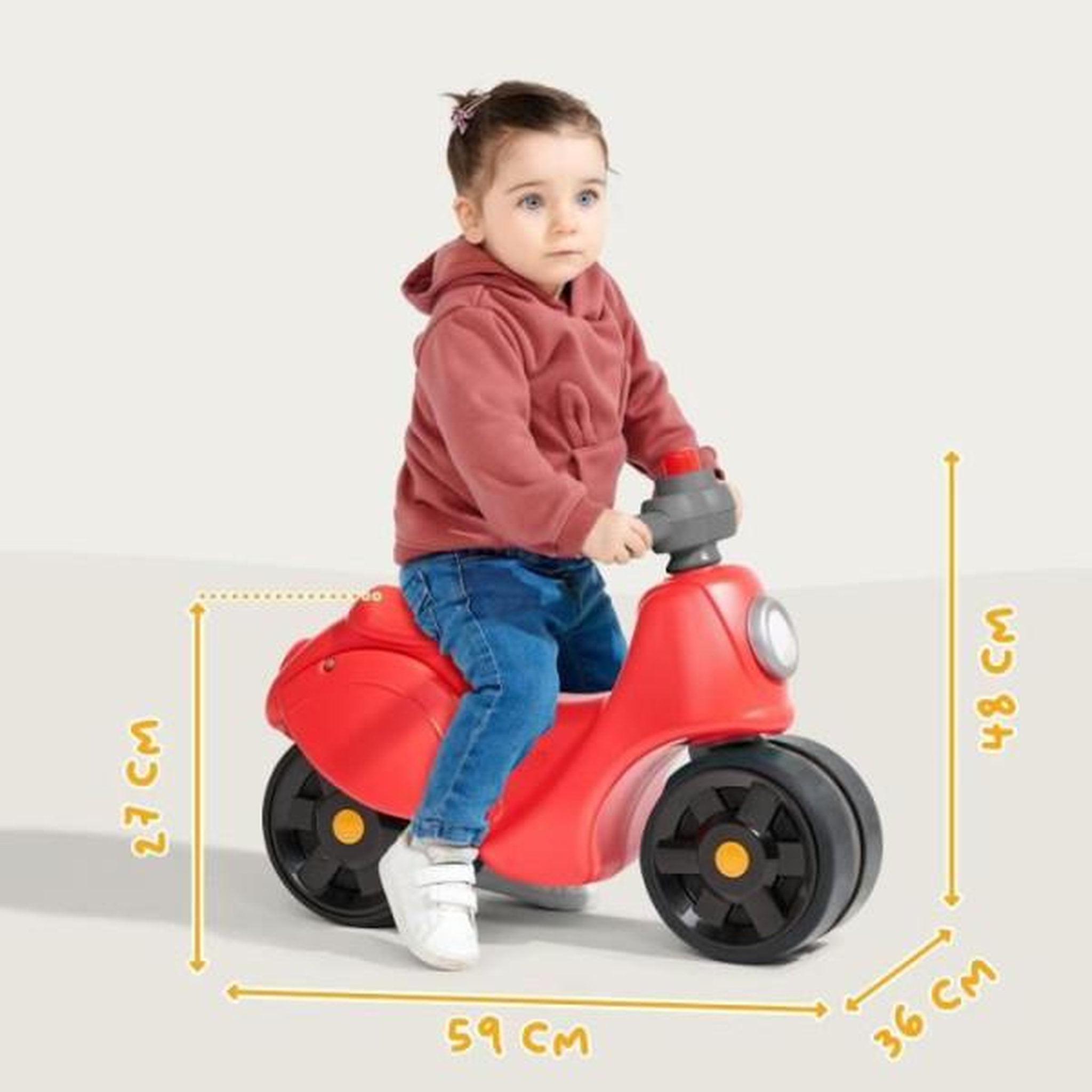 Voir la diapositive 5 : FALK Draisienne Velo Scooter Strada - FALK - Guidon directionnel avec klaxon - Larges roues sécurisantes - Rouge - 100% Fabriqué en France - Des 12