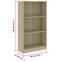 Voir la diapositive 6 : VIDAXL Bibliotheque 3 niveaux Sonoma 60x24x109 cm Bois d'ingenierie