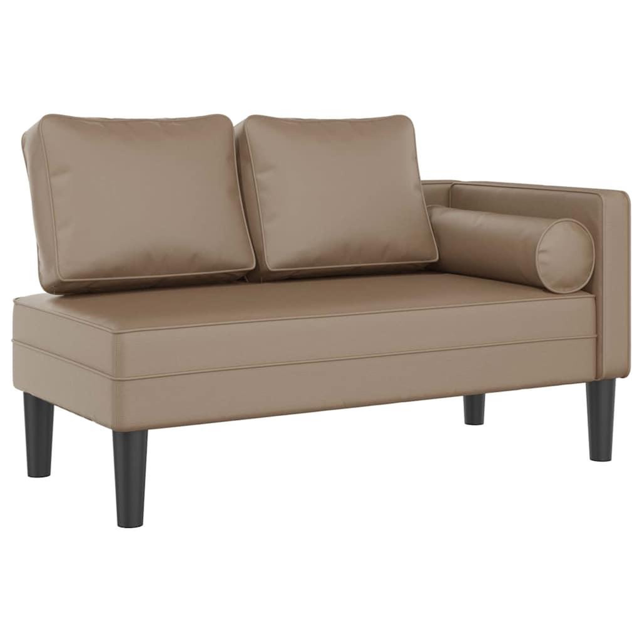 Voir la diapositive 2 : VIDAXL Chaise longue avec coussins cappuccino similicuir