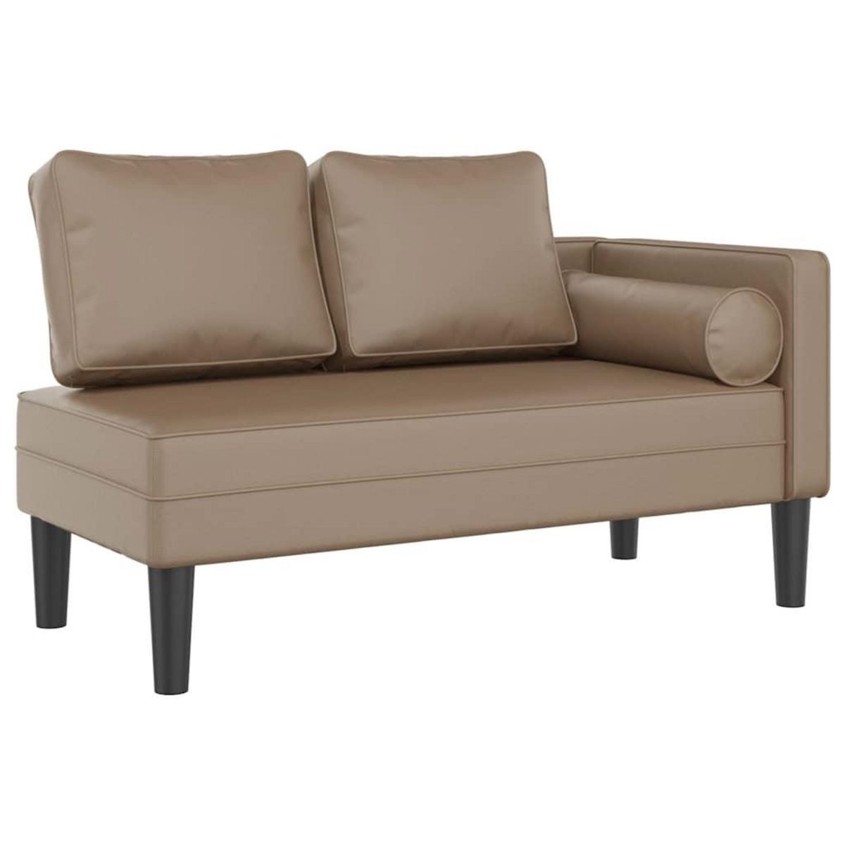 VIDAXL Chaise longue avec coussins cappuccino similicuir