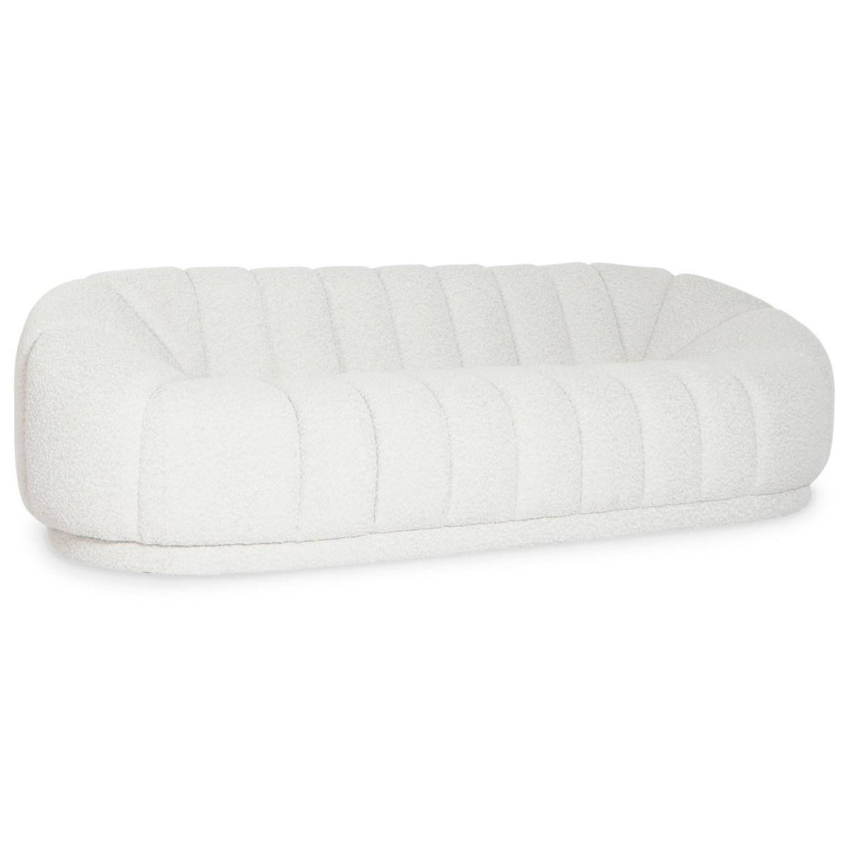 Paris Prix Canapé Design 3 Places Bouclette  Terrence  220cm Crème