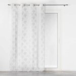 Paris Prix Rideau Voilage à Œillets Imprimé Métallisé  Arcadie  140x240cm Blanc