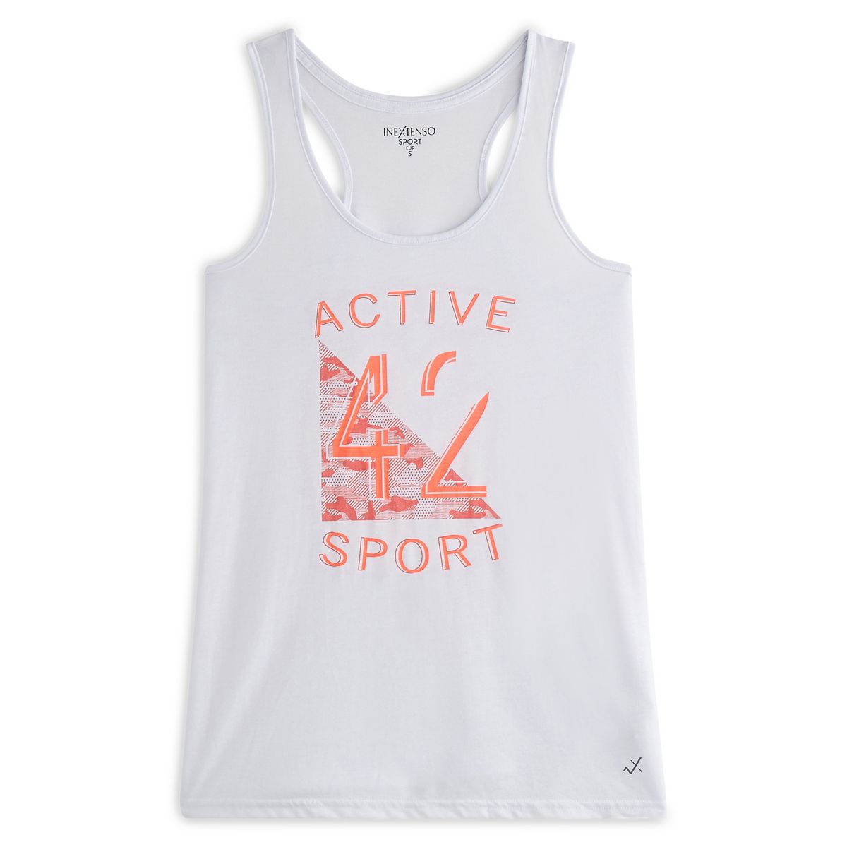 IN EXTENSO Débardeur blanc imprimé active sport femme