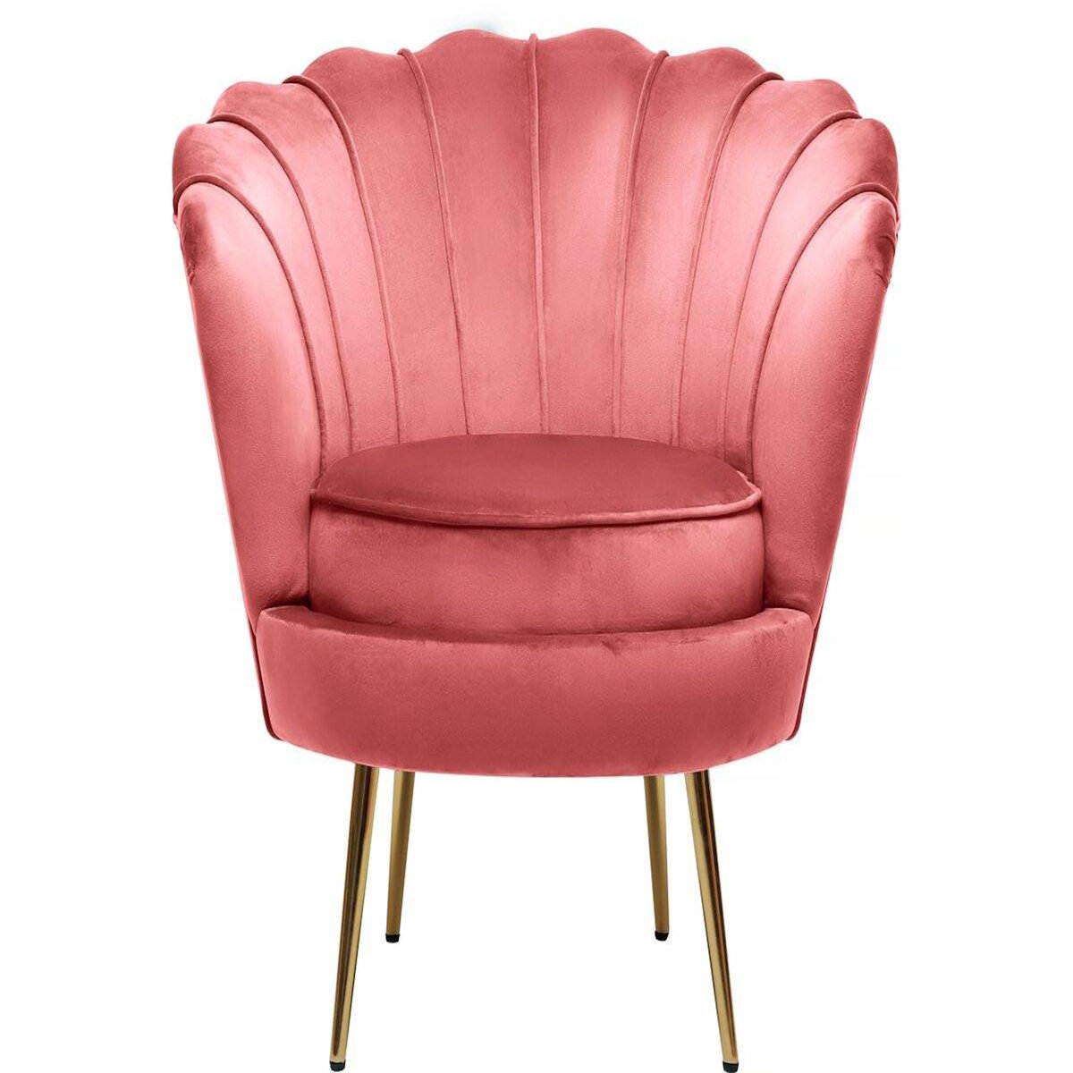 Habitat et Jardin Fauteuil velours  Floria  - 70 x 73 x 76 cm - Rose