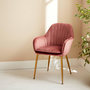 Voir la diapositive 2 : SWEEEK Fauteuil en velours vieux rose et pieds en métal doré. Shella L 58 x P 58 x H 85
