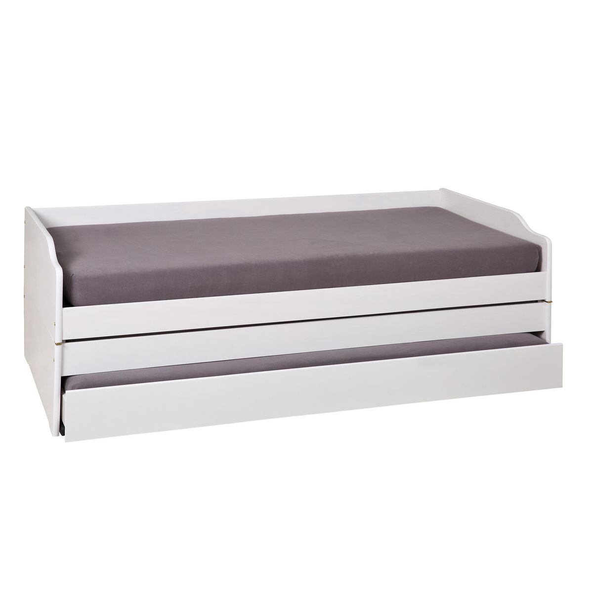 Lit banquette gigogne en pin massif 3 couchages  90x200cm BLANDINE