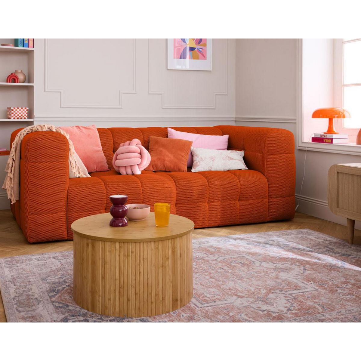 LISA DESIGN Suzano - canapé 3 places - en tissu mailles 3d