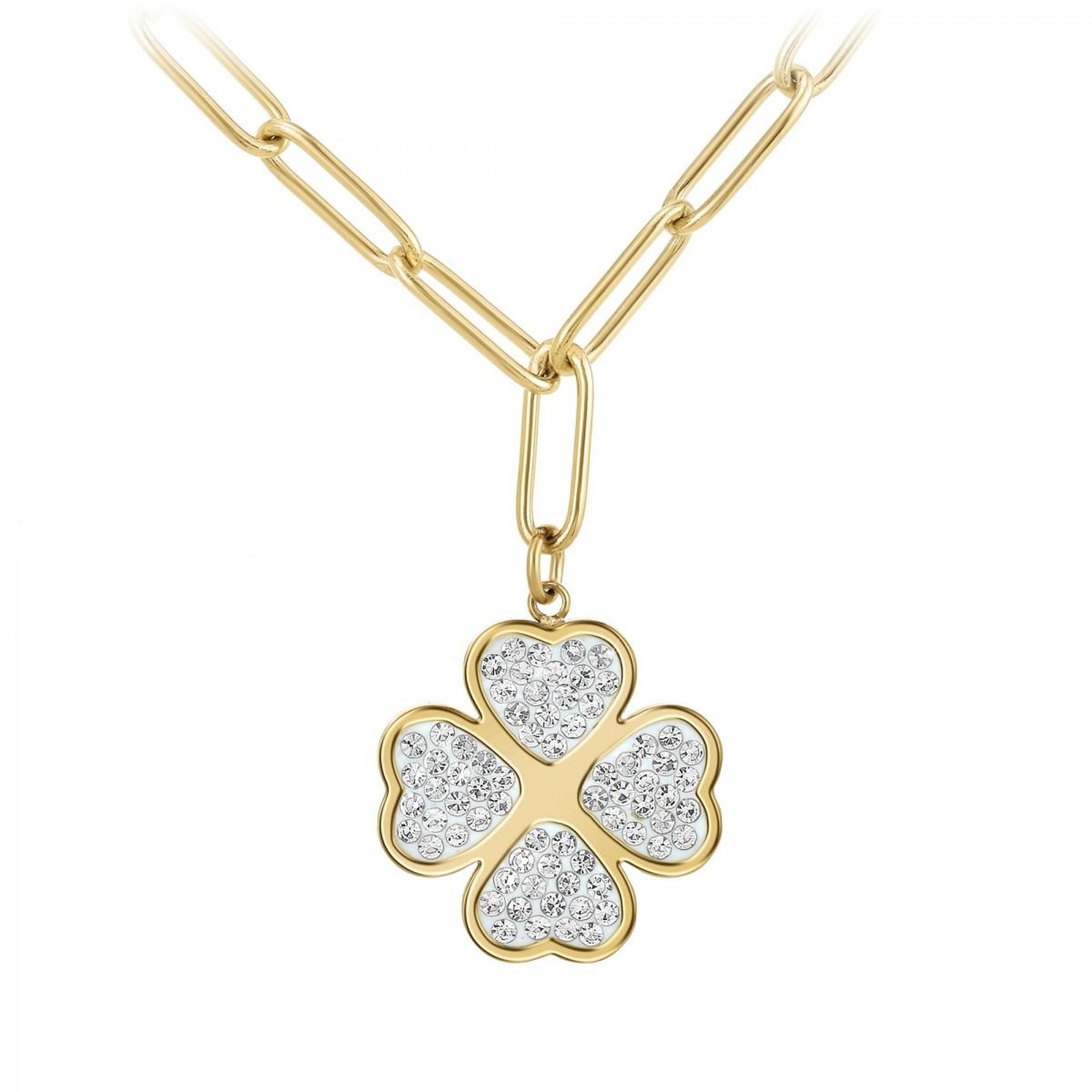 Voir la diapositive 1 : SC BOHEME Collier trèfle SC Bohème orné de Cristaux scintillants
