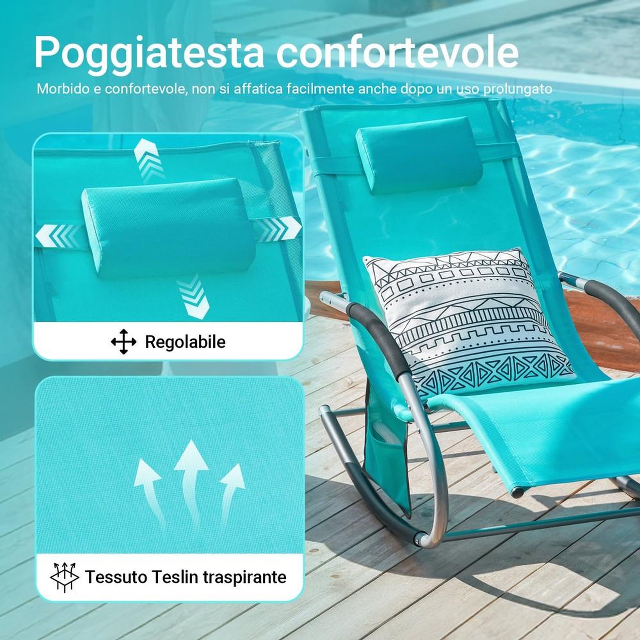 Voir la diapositive 4 : SOBUY SoBuy - Lot de 2 chaises à bascule pour jardin - Moderne - OGS28X2