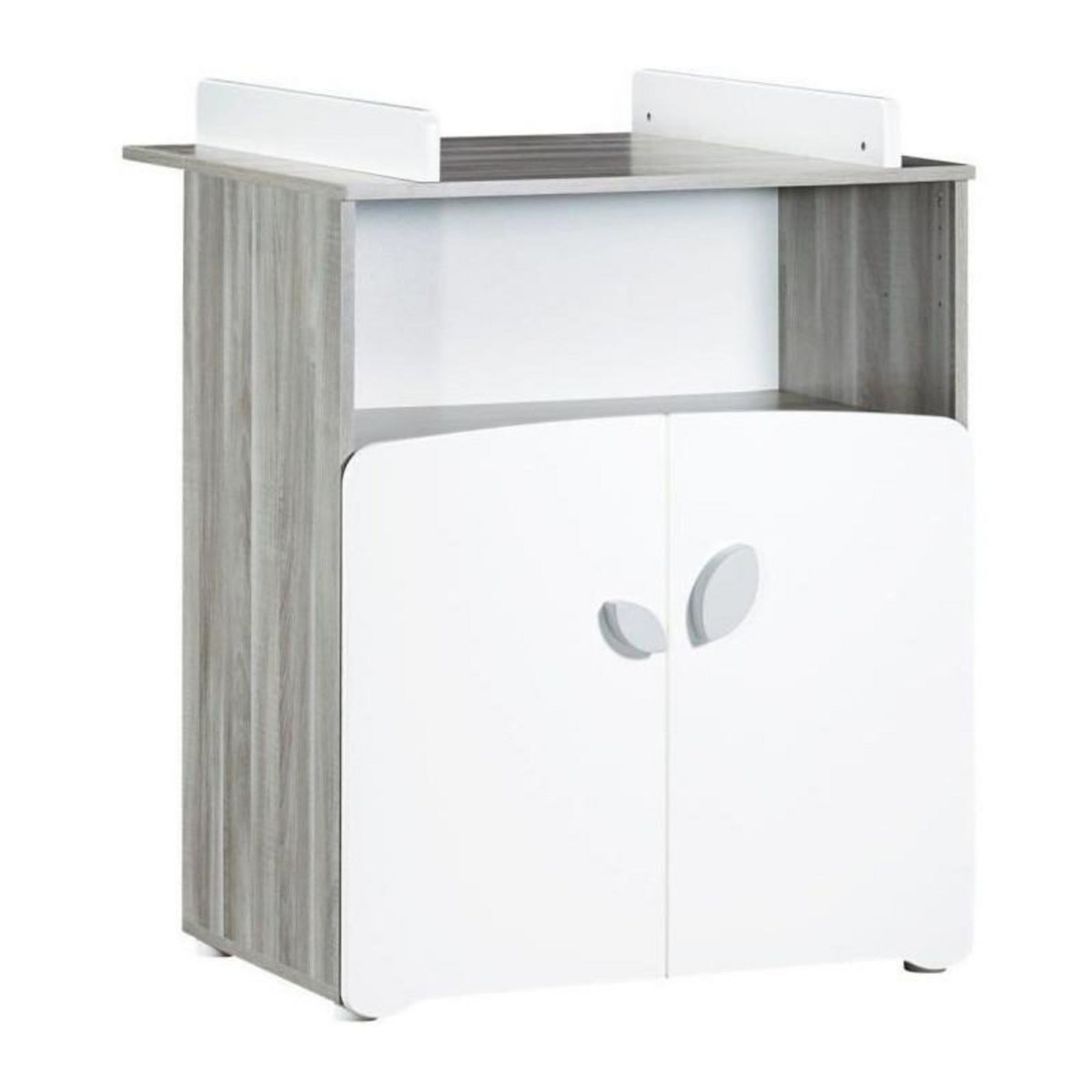 BABY PRICE Chambre bébé trio Leaf: lit 120x60, commode a langer et armoire - Babyprice - Blanc
