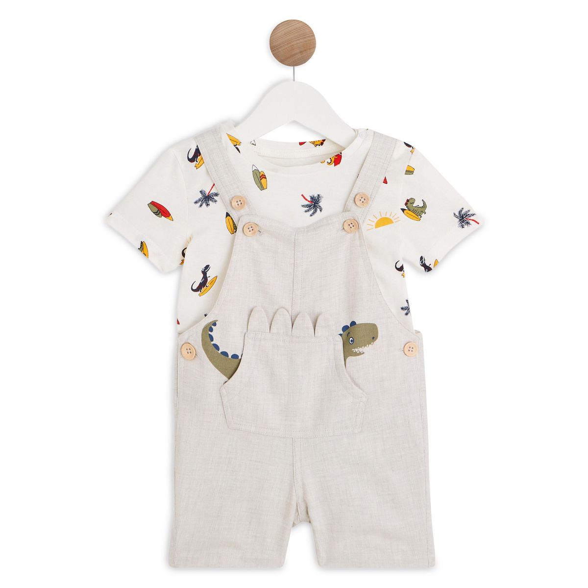 IN EXTENSO Ensemble t-shirt + salopette bébé garçon