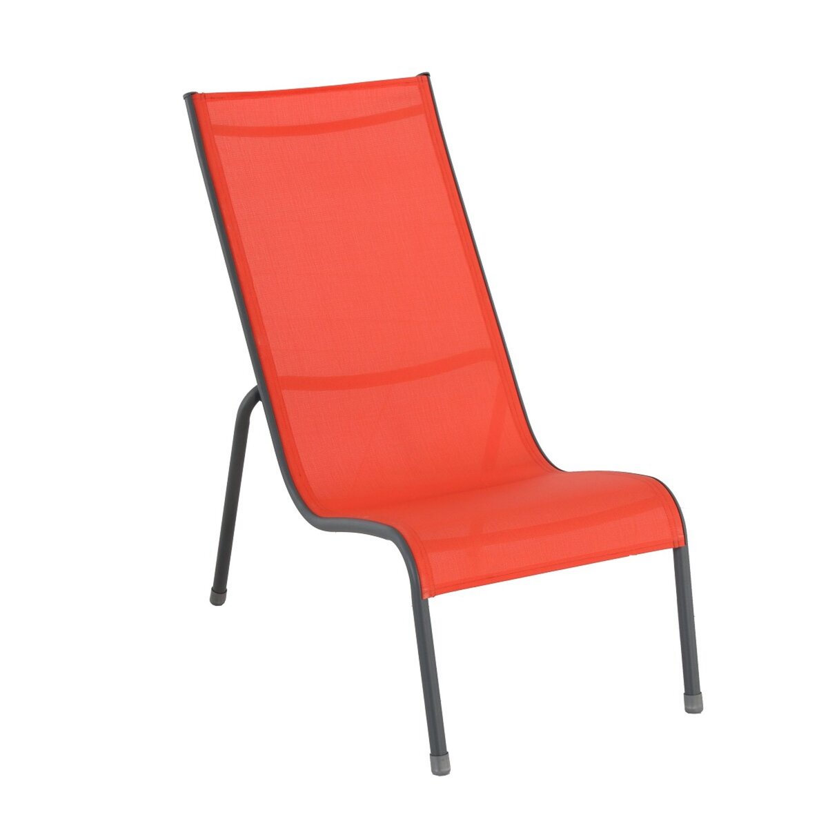 GARDENSTAR Chaise relax empilable textilène mandarine SOMBRERO