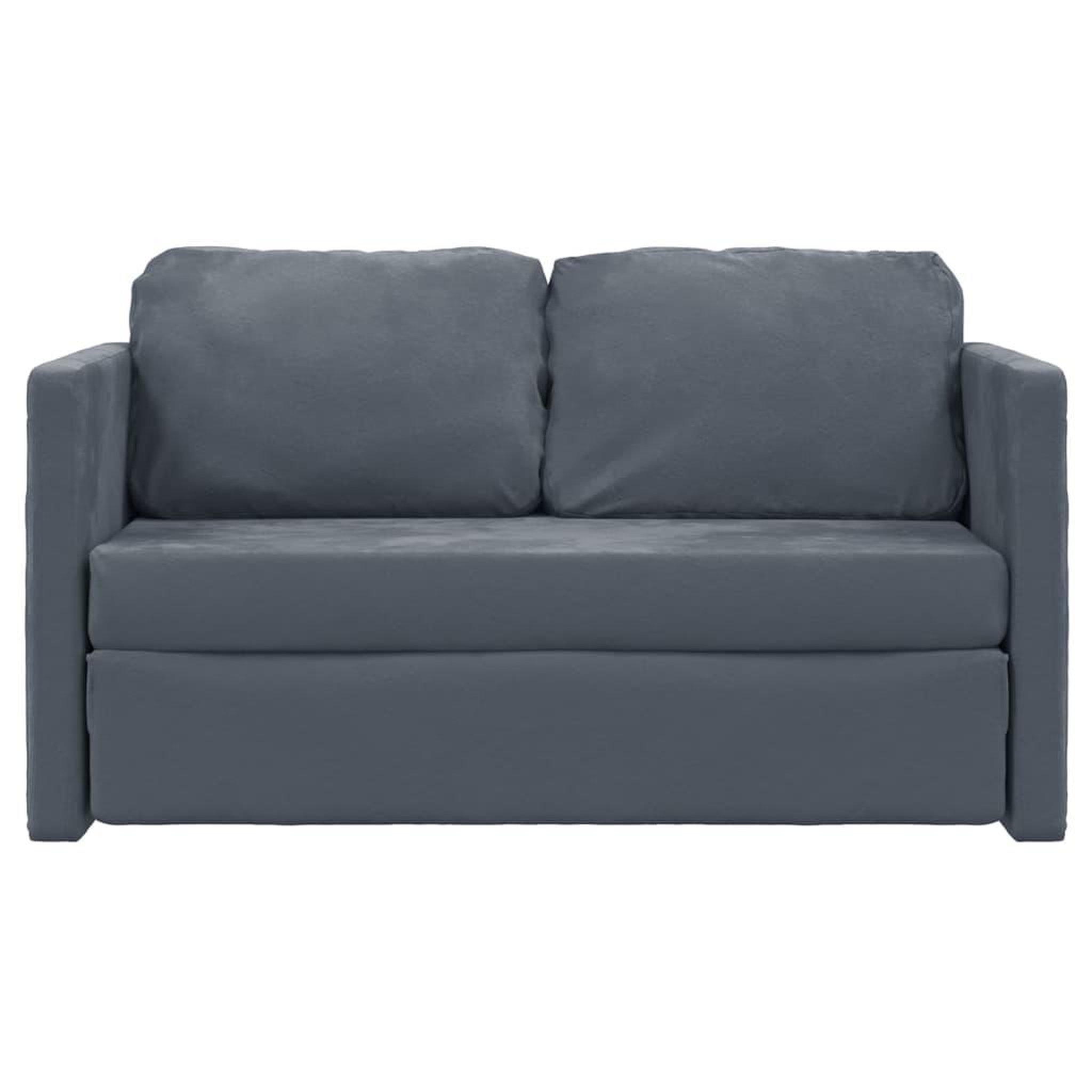 Voir la diapositive 5 : VIDAXL Canape-lit 2 en 1 gris fonce 122x204x55 cm velours