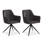 HomeStyle4U Chaise de salle à manger lot 2 chaises oeuf gris