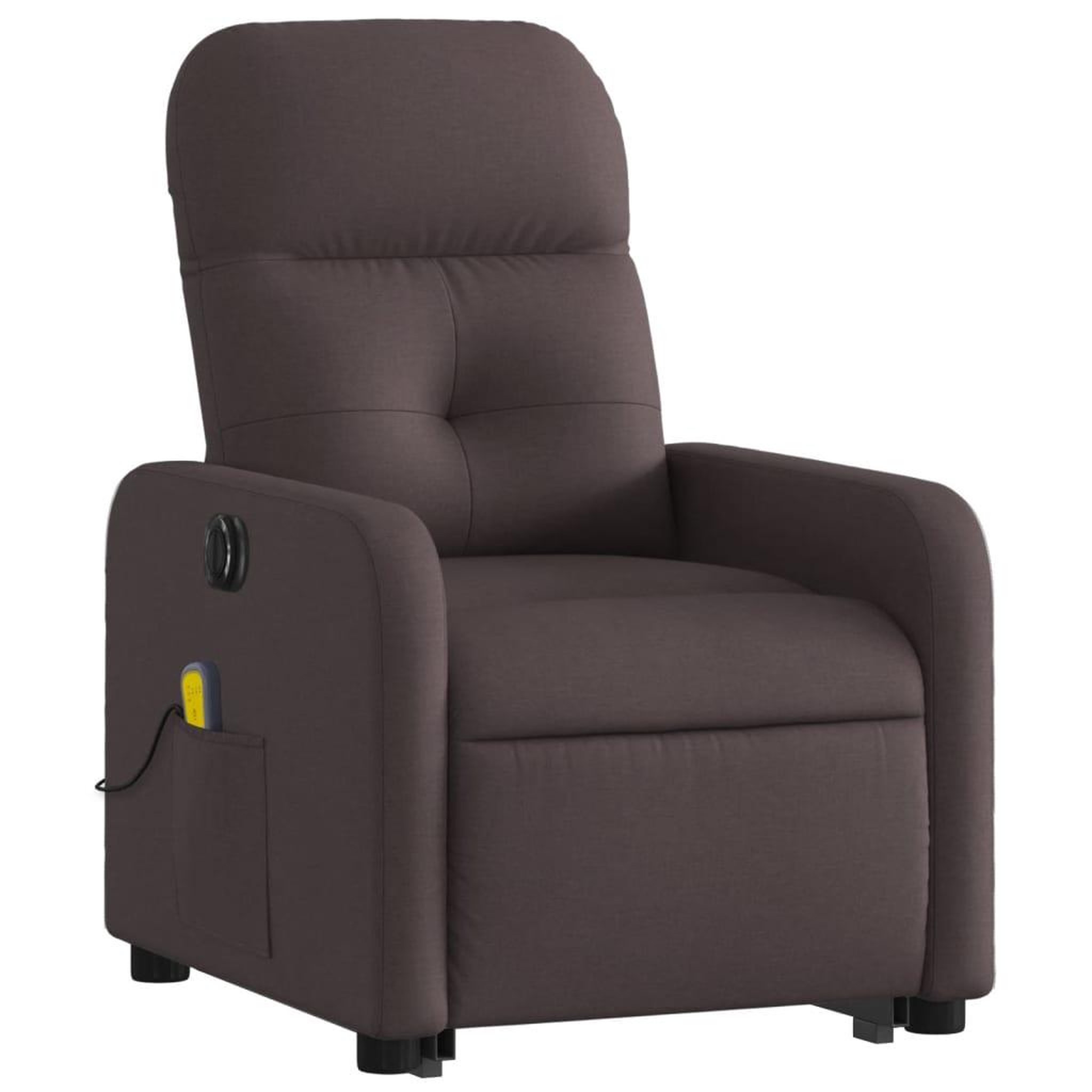 Voir la diapositive 3 : VIDAXL Fauteuil inclinable de massage electrique Marron fonce Tissu