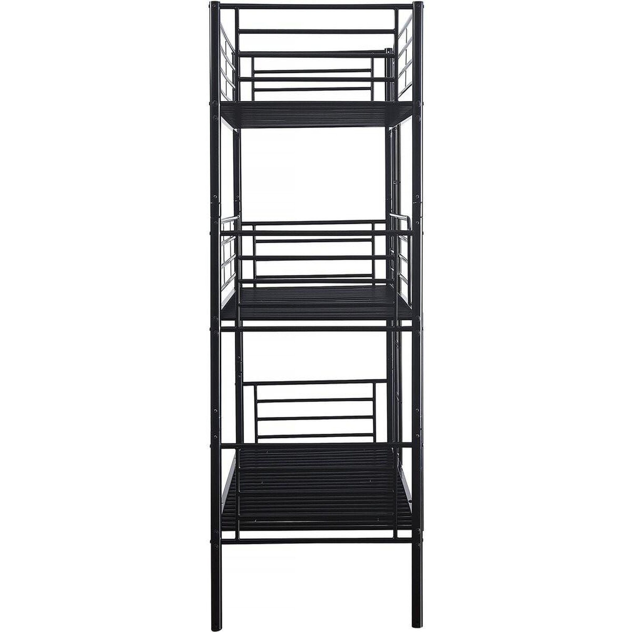 Voir la diapositive 4 : Habitat et Jardin Lit superposé en métal triple  havin  - 90 x 190 cm - noir