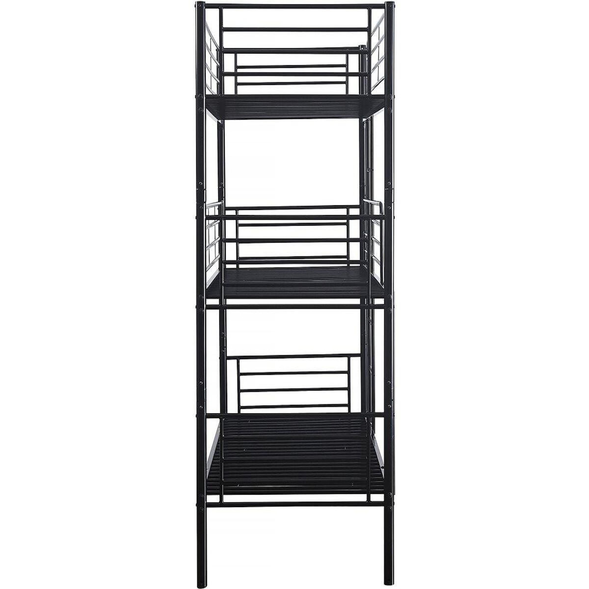 Habitat et Jardin Lit superposé en métal triple  HAVIN  - 90 x 190 cm - Noir