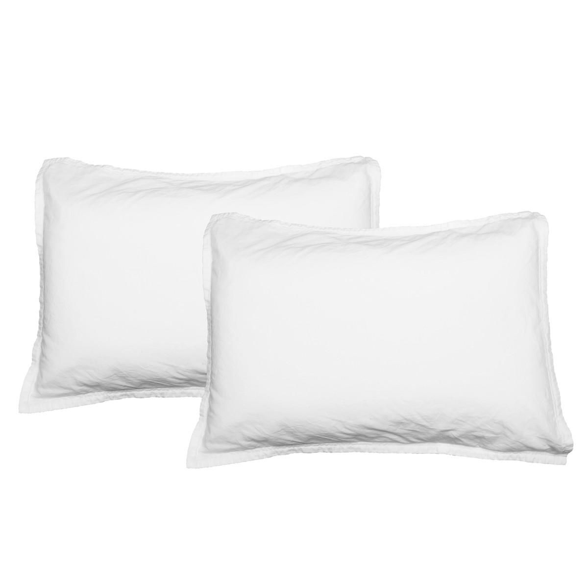 Sensei Maison Lot de 2 taies d'oreiller en percale lavée HOME WASHED