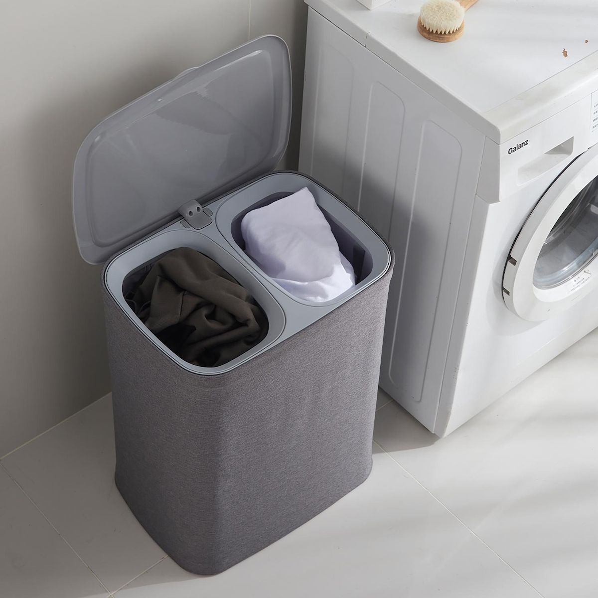 Kitchen move Panier à linge avec couvercle 90l - bat-70499b