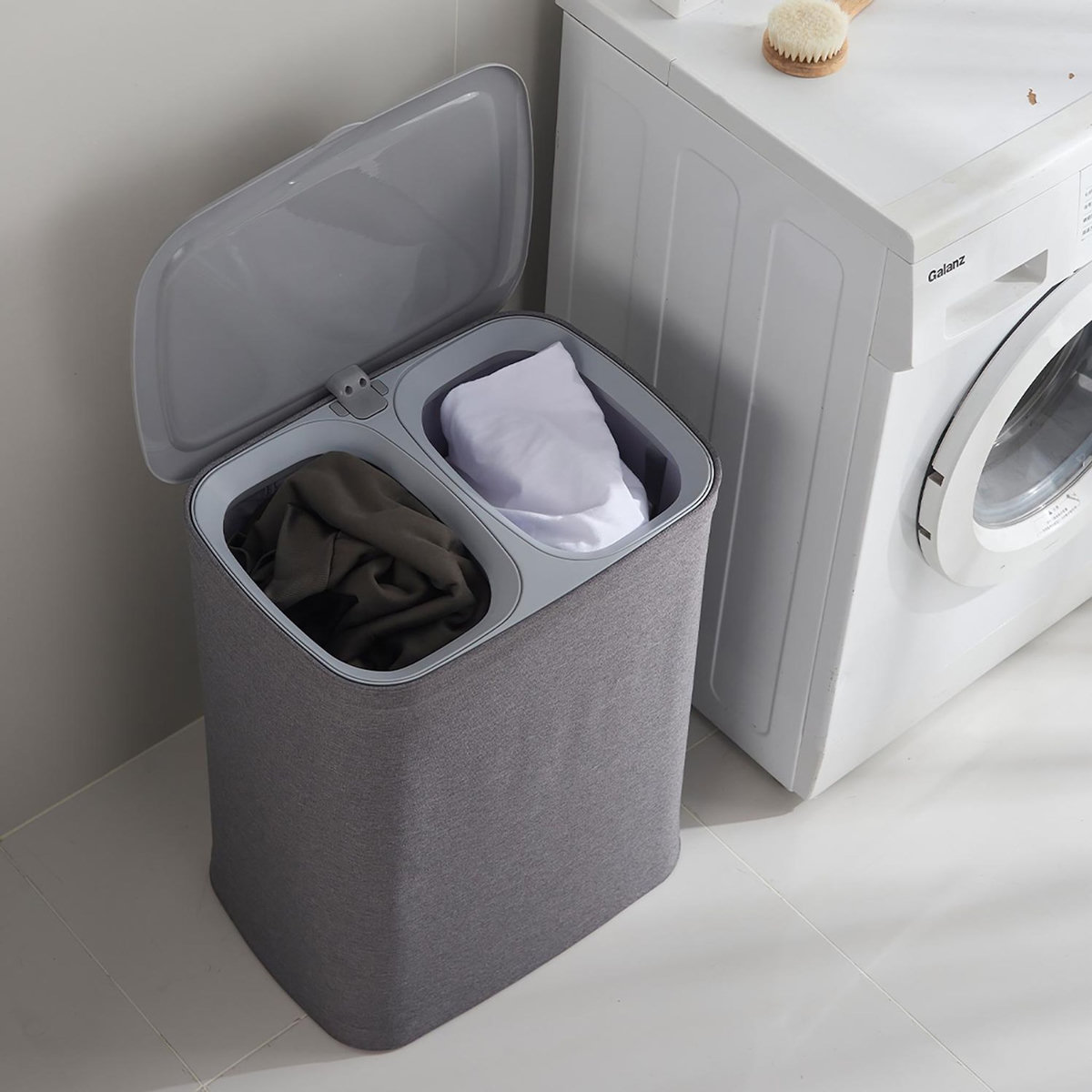 Kitchen move Panier à linge avec couvercle 90l - bat-70499b