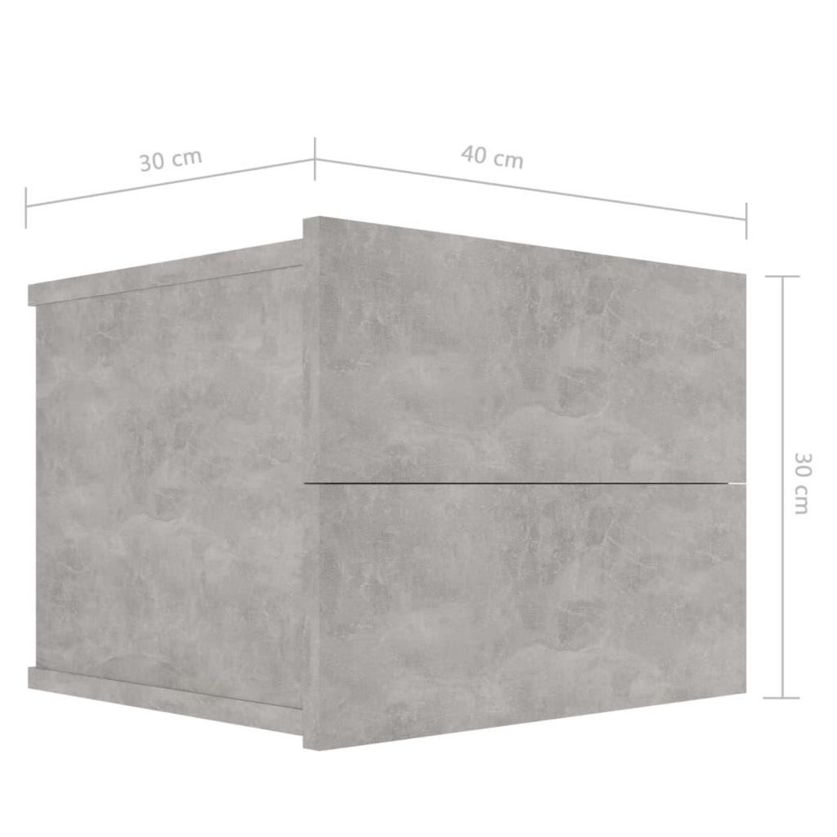 VIDAXL Table de chevet Gris beton 40x30x30 cm Bois ingenierie