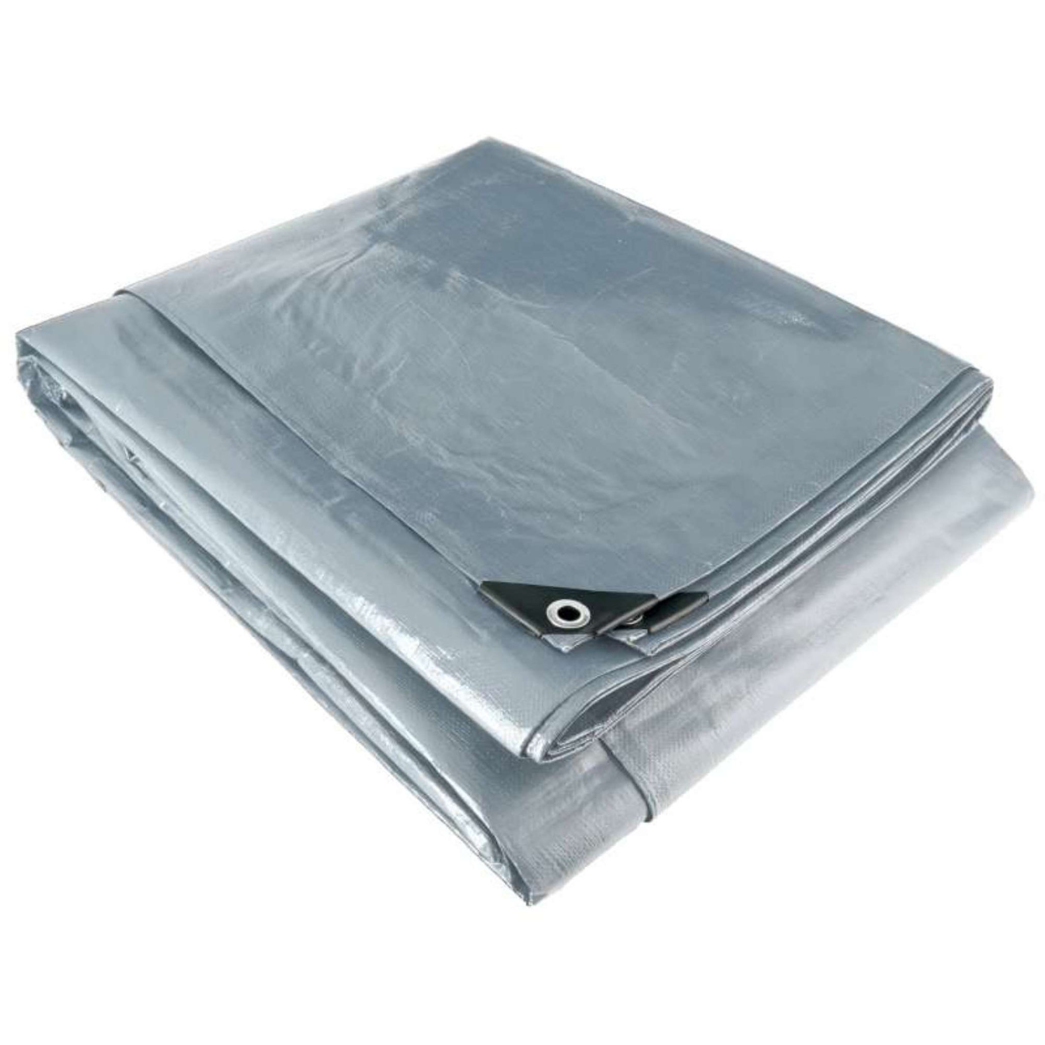 Voir la diapositive 3 :  Bâche multifonctions grise et noire 200 g/m2 Werkapro 6 x 6 m
