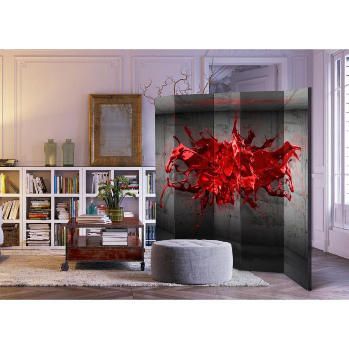 Paris Prix Paravent 5 Volets  Red Ink Blot  172x225cm