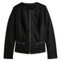 Voir la diapositive 3 : INEXTENSO Veste en cuir synthétique noire unie femme