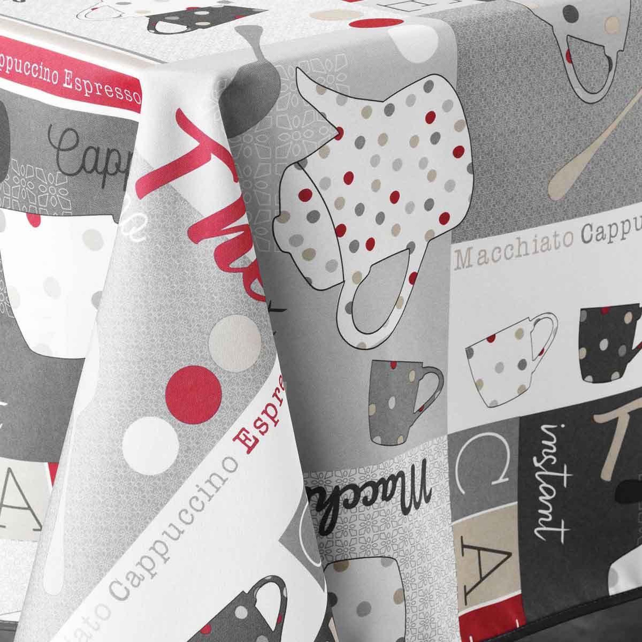 Voir la diapositive 2 : Douceur d'Intérieur Nappe imprimée  déjeuner  150x240cm gris