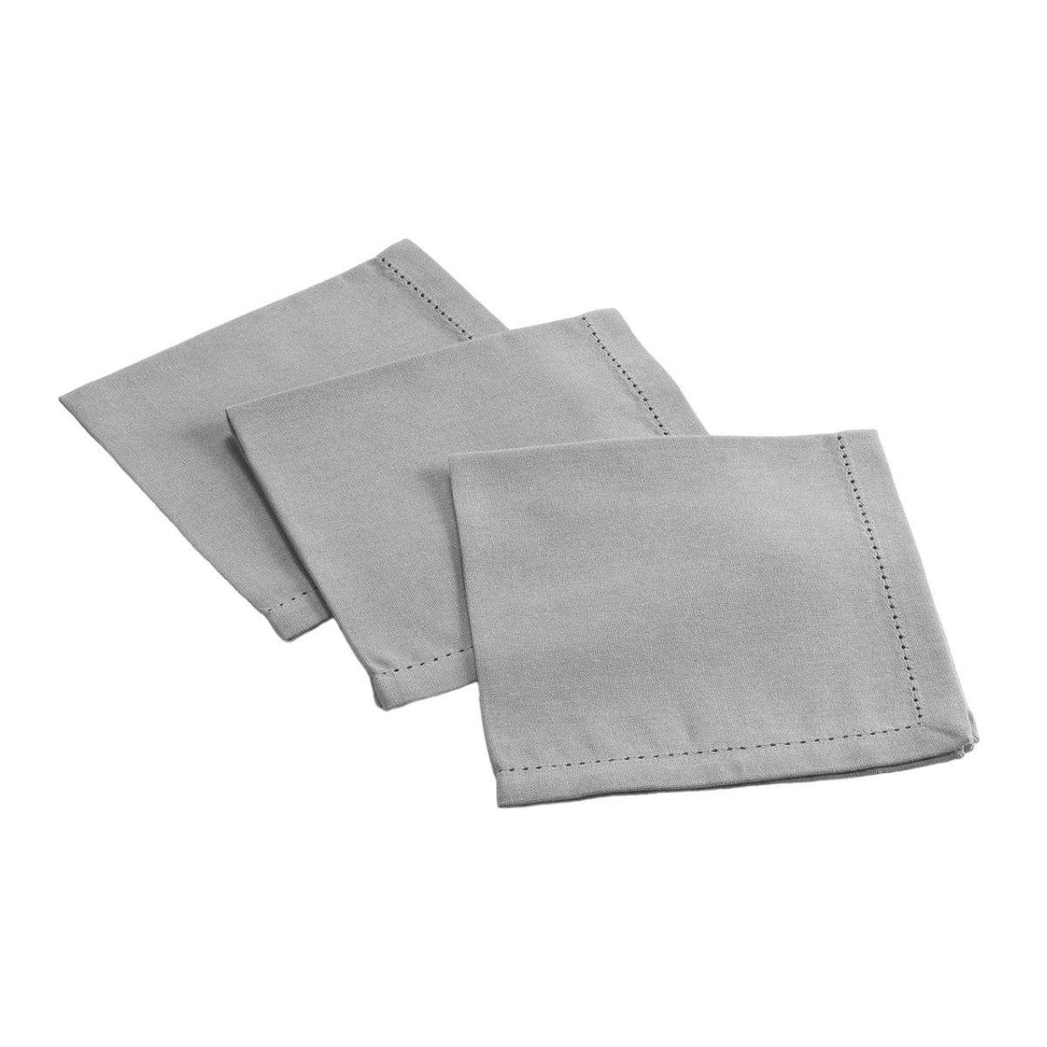 Douceur d'Intérieur Lot de 3 Serviettes de Table  Charline  40x40cm Gris