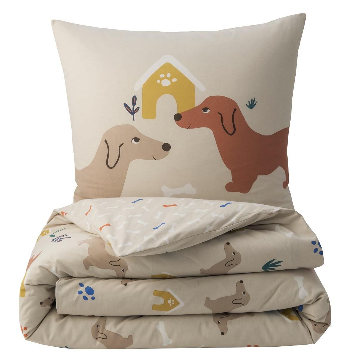 FUTURE HOME Parure de lit enfant chien réversible 140x200cm