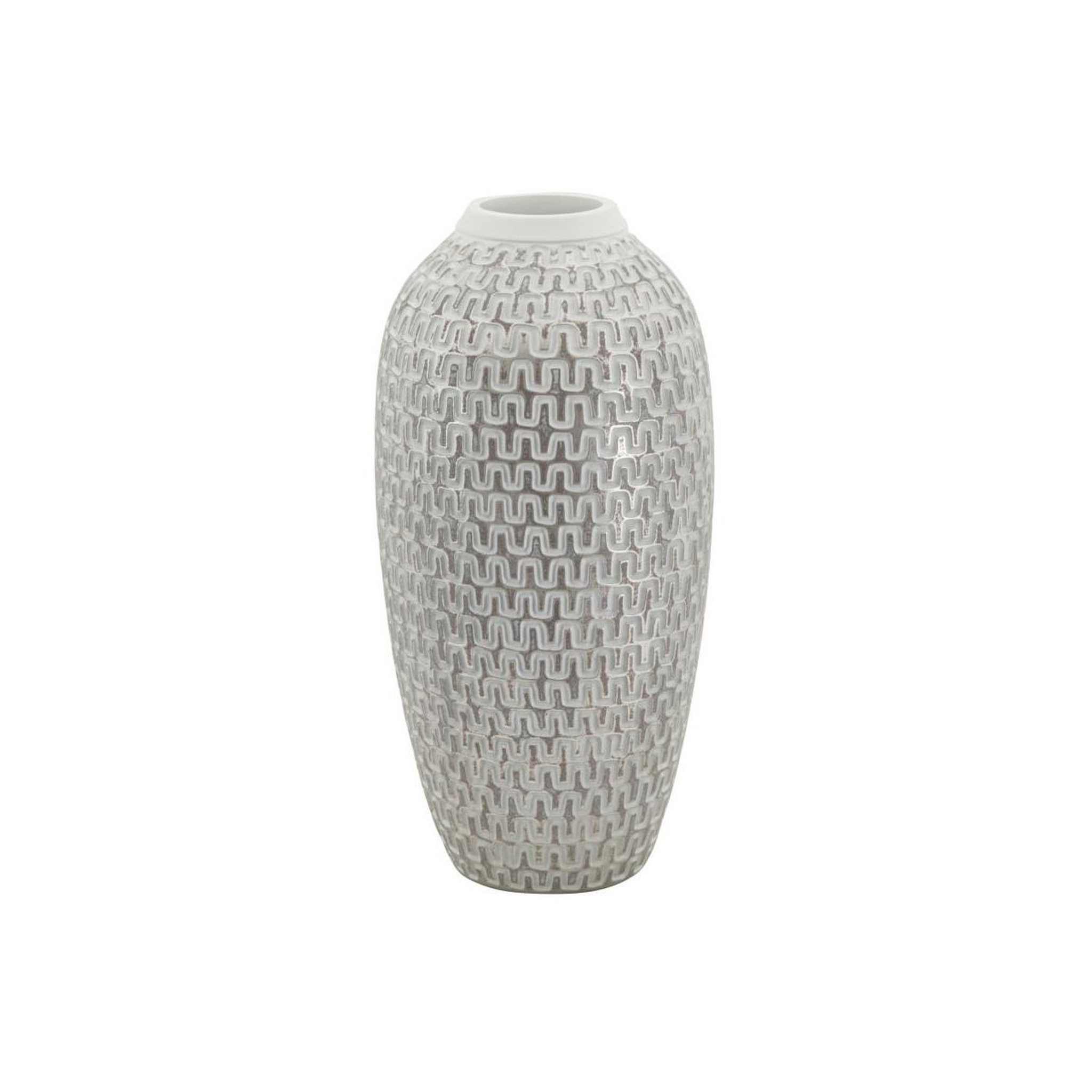 Paris Prix Vase déco en résine  wave  43cm blanc