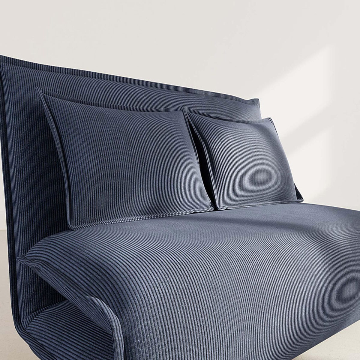BEST MOBILIER Candice - banquette 2 places convertible clic-clac en velours côtelé
