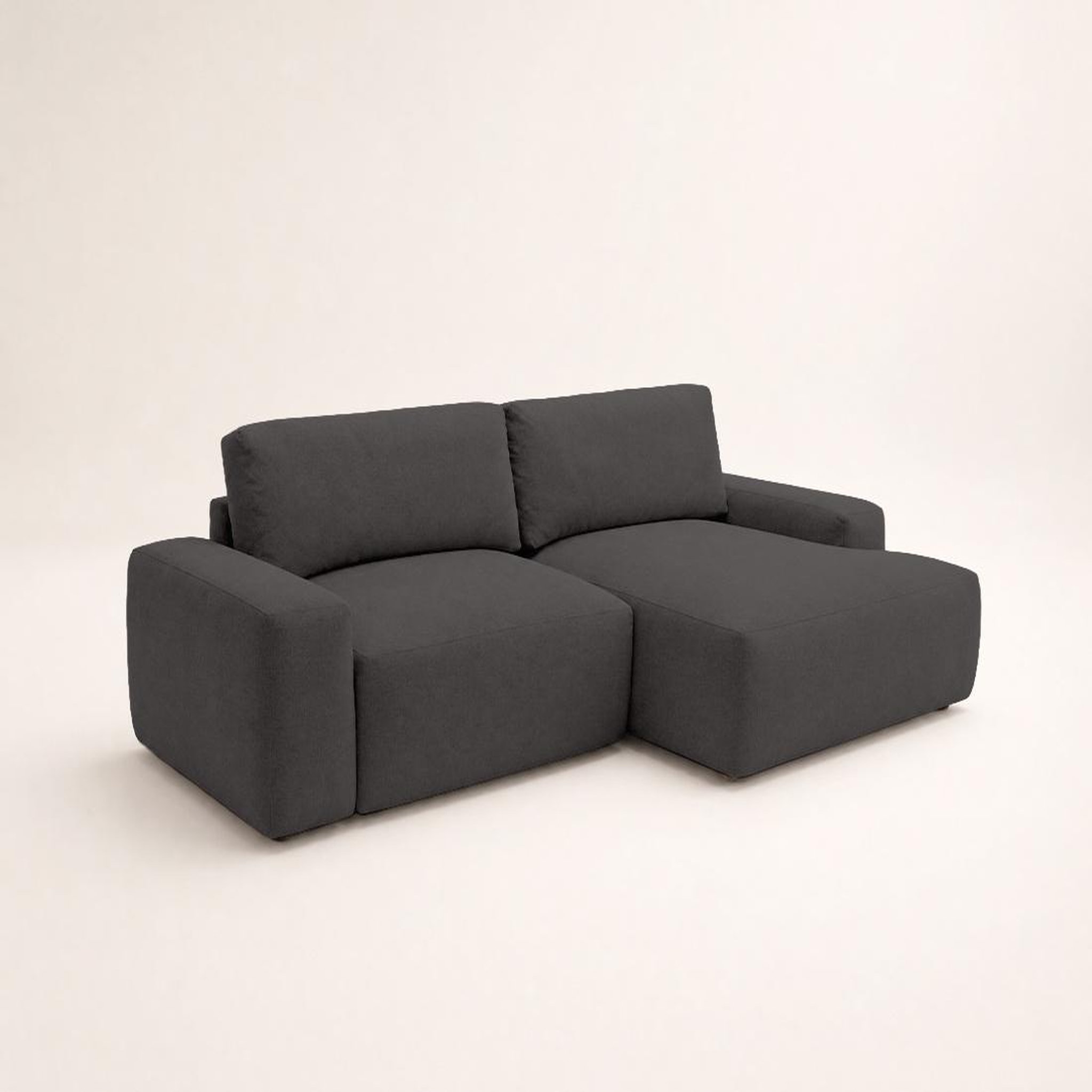 Voir la diapositive 3 : BEST MOBILIER Tama - canapé d'angle droit 4 places convertible avec coffre en tissu