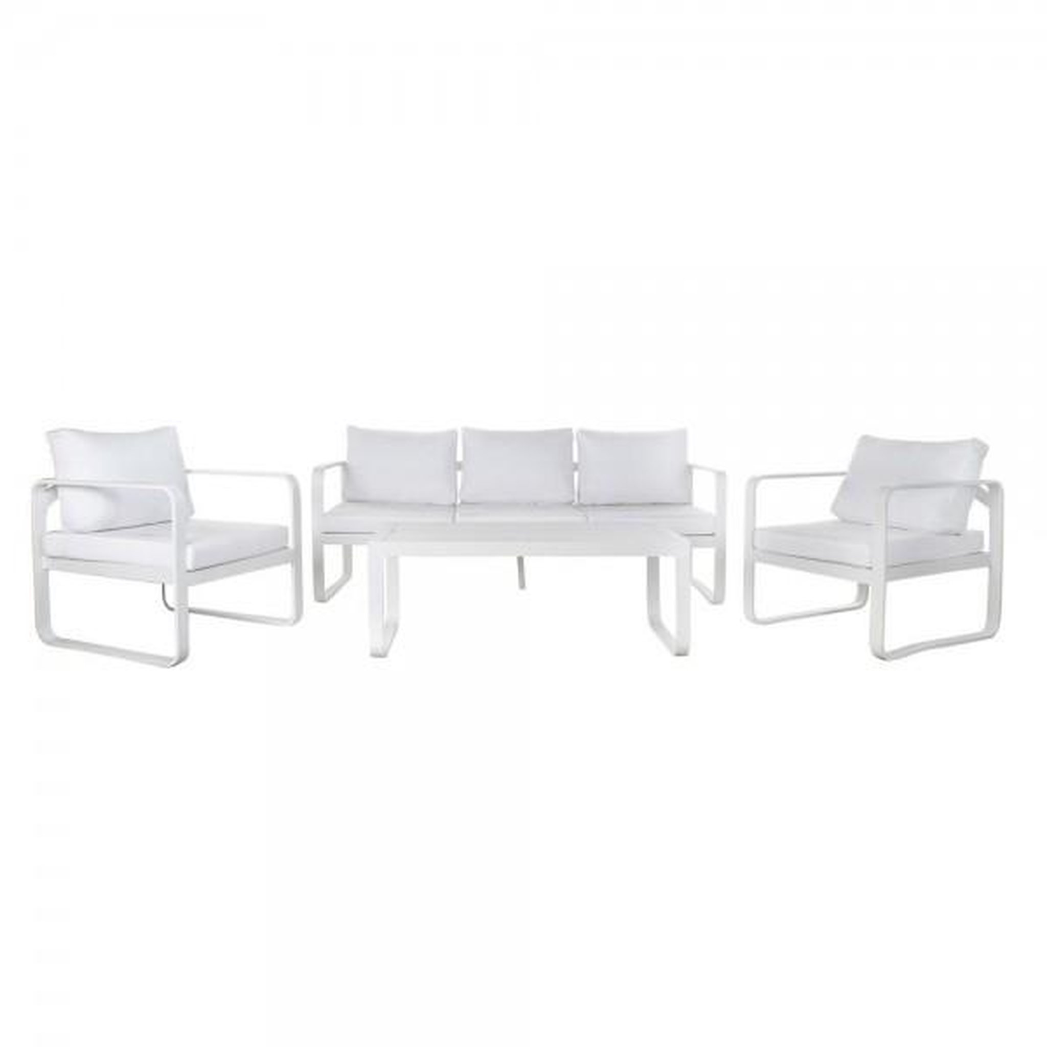 Voir la diapositive 1 : MARKET24 Canapé de jardin DKD Home Decor Blanc Polyester Aluminium (184 x 72 x 78 cm)