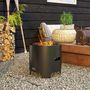 Voir la diapositive 2 : OUTSUNNY Brasero extérieur portable avec tisonnier - Ø 45 cm - acier inox métal noir